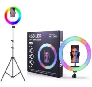 ARO DE LUZ CON TRIPODE RGB , 30 CENTIMETRO