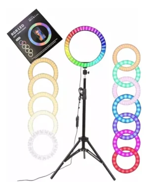 Aro de luz rgb 36 cm , tripode 2 metro