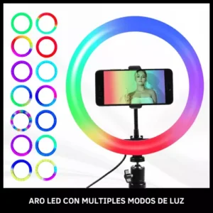 Aro de luz 36cm, sin tripode, rgb