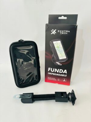 SOPORTE P/ ESPEJO MOTO CON FUNDA Y VISOR