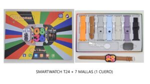 COMBO RELOJ SMARTWATCH T24 + 7 MALLAS (SM7COL)